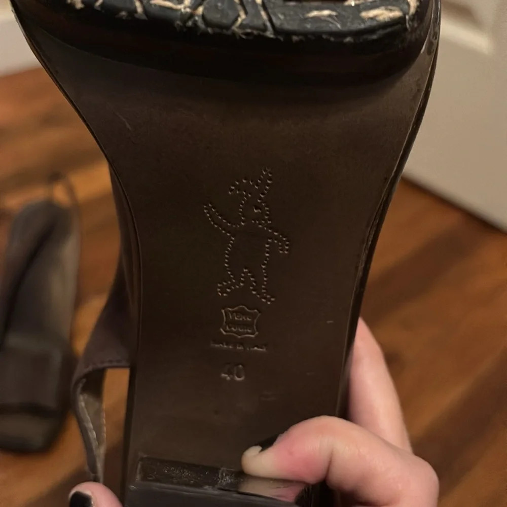 Marni Brown Leather Slingback Heels - Picture 3 of 4